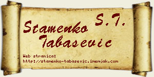 Stamenko Tabašević vizit kartica